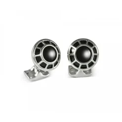 Porthole Cufflinks with Black Centre