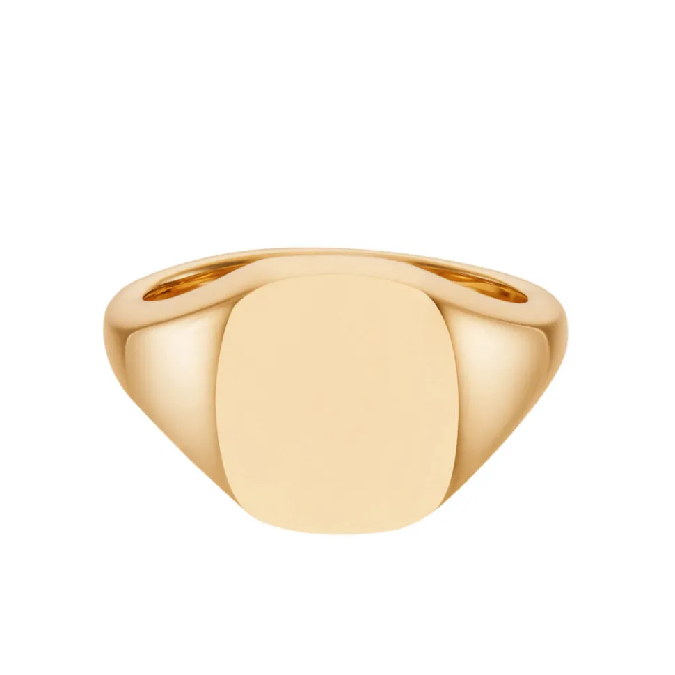 Rose Gold Cushion Signet Ring (12x10mm) – 9ct