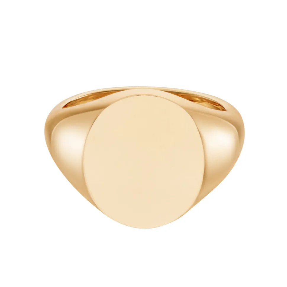 Rose Gold Oval Signet Ring (15.5x13.5mm) – 9ct