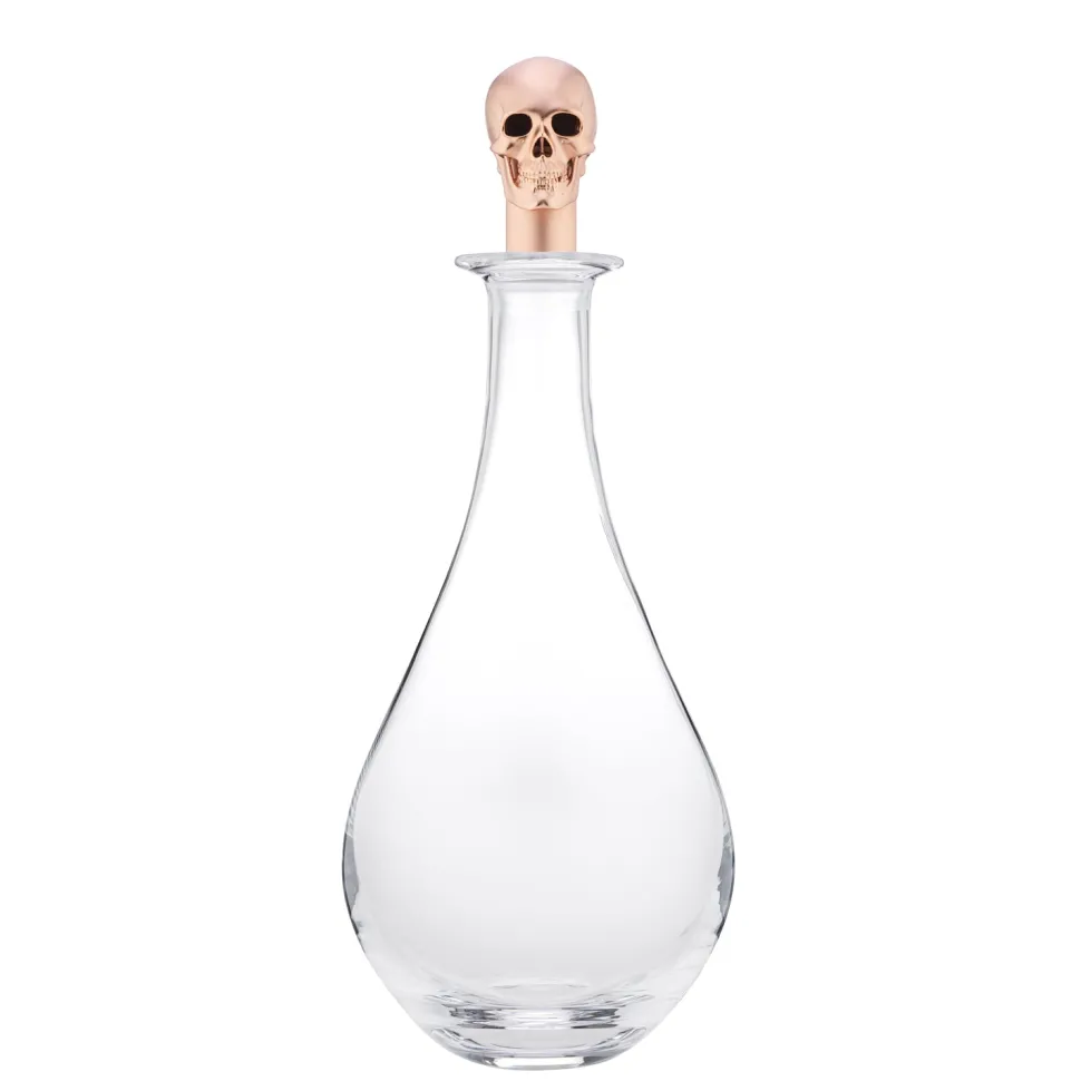 Rose Gold Skull Wine Decanter