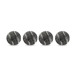Silver Black Spinel Dress Studs