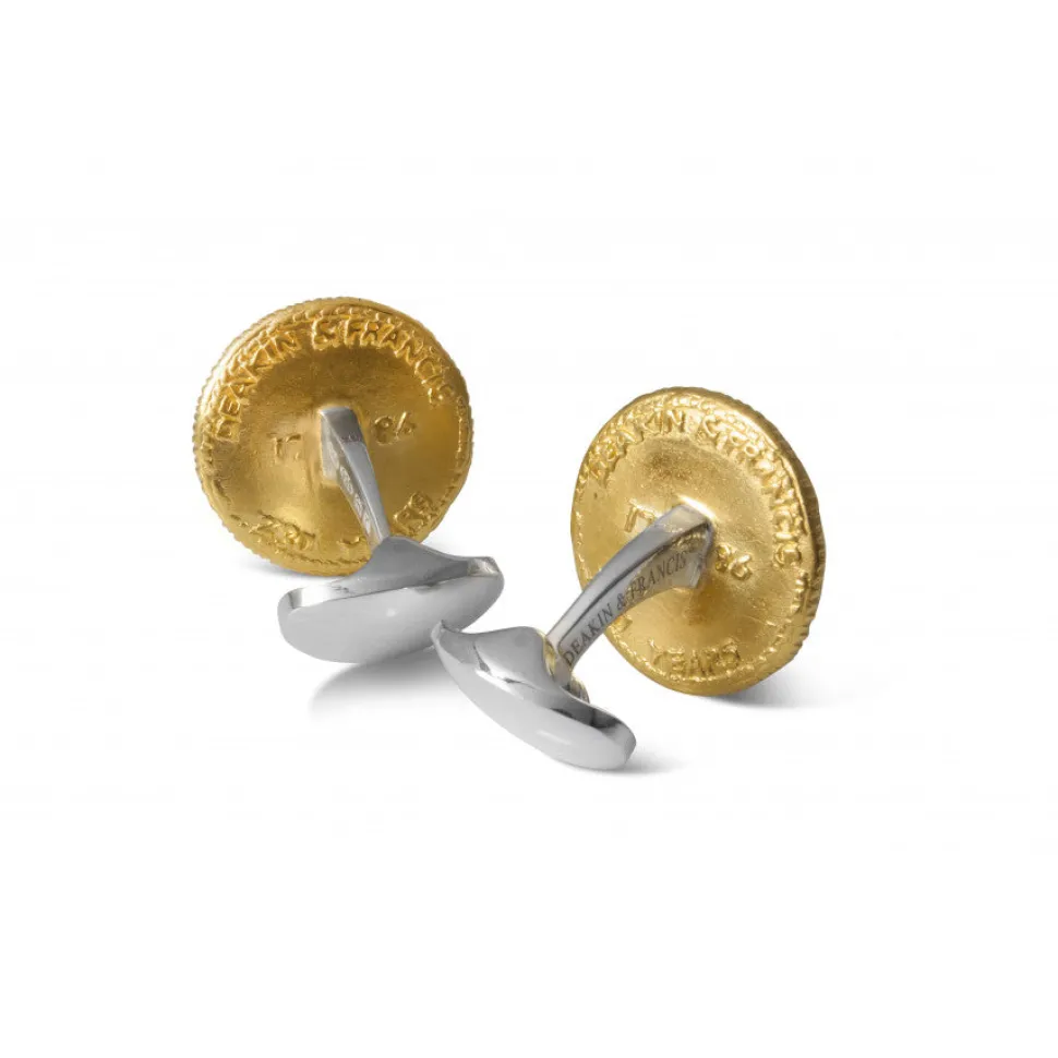 Sterling Silver 230 Coin Cufflinks - Skull & Cross Bones