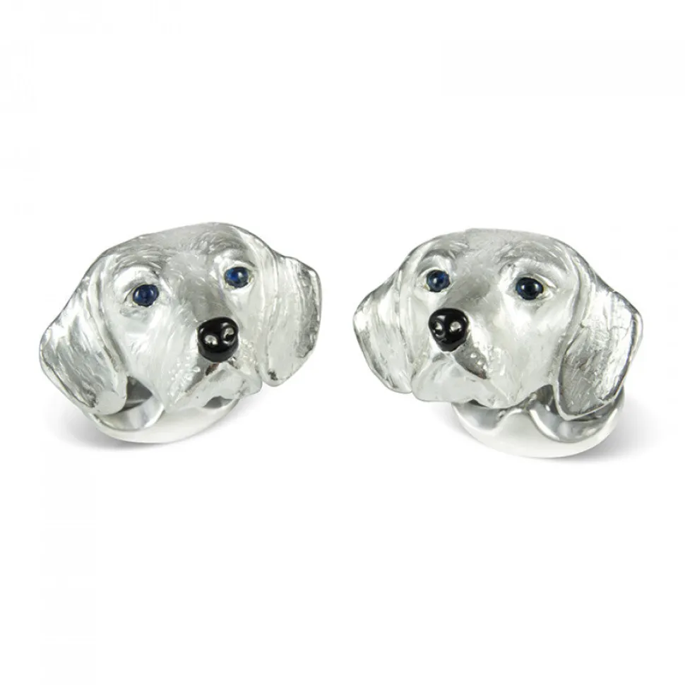 Sterling Silver Beagle Dog Cufflinks