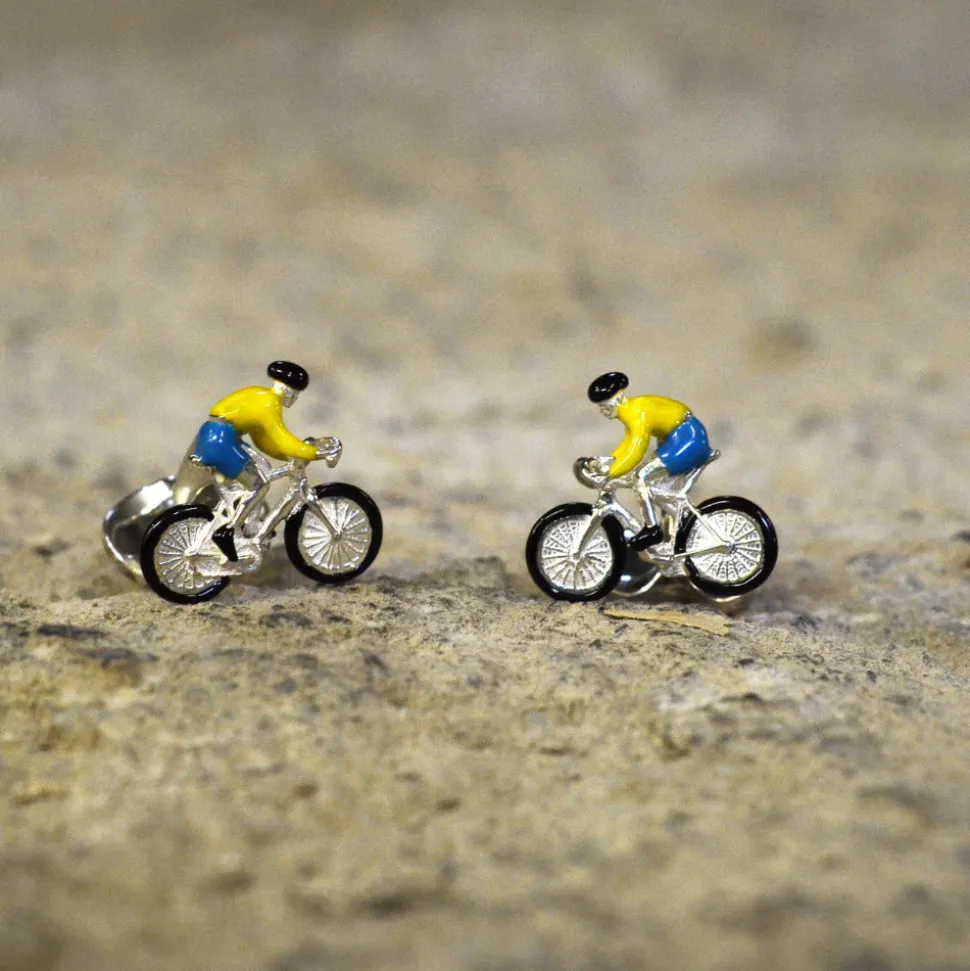 Sterling Silver Bike & Rider Cufflinks