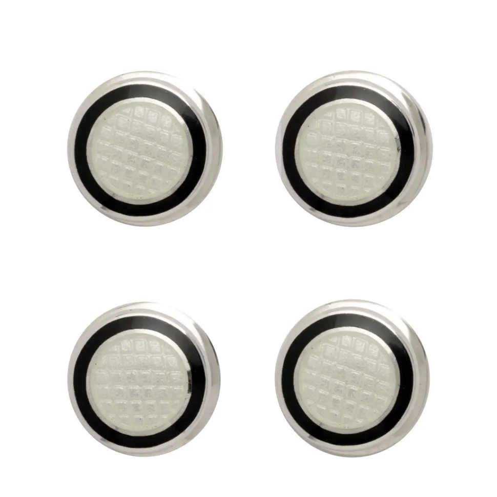 Sterling Silver Black and White Enamel Dress Stud Set
