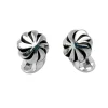 Sterling Silver Black Enamel Pumpkin Knot Cufflinks