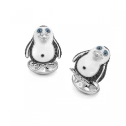 Sterling Silver Black Spinel Penguin Dress Set