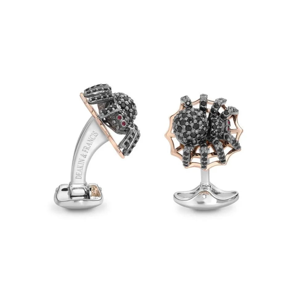 Sterling Silver Black Spinel Spider Dress Set