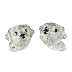 Sterling Silver Border Terrier Dog Cufflinks