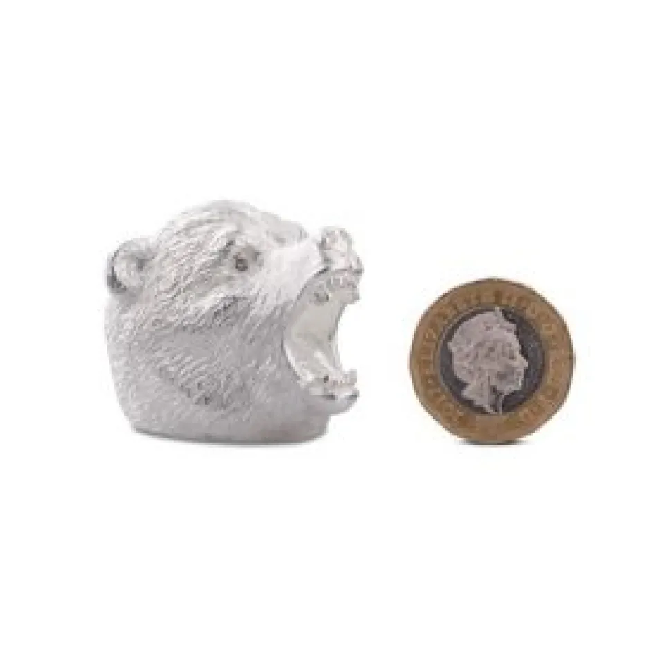 Sterling Silver Brave Bear Ring