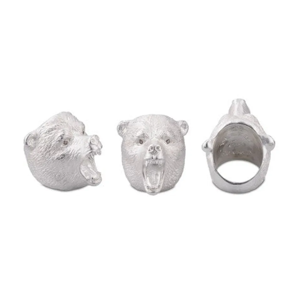 Sterling Silver Brave Bear Ring