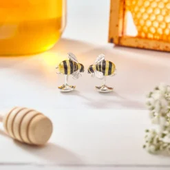 Sterling Silver Bumble Bee Cufflinks