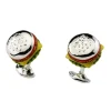 Sterling Silver Burger Cufflinks
