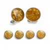 Sterling Silver Burnt Orange Haze Enamel Dress Stud Set