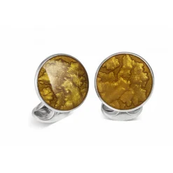 Sterling Silver Burnt Orange Haze Enamel Dress Stud Set