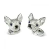 Sterling Silver Chihuahua Dog Cufflinks