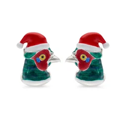 Sterling Silver Christmas Pheasant Cufflinks