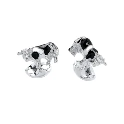 Sterling Silver Cow Cufflinks