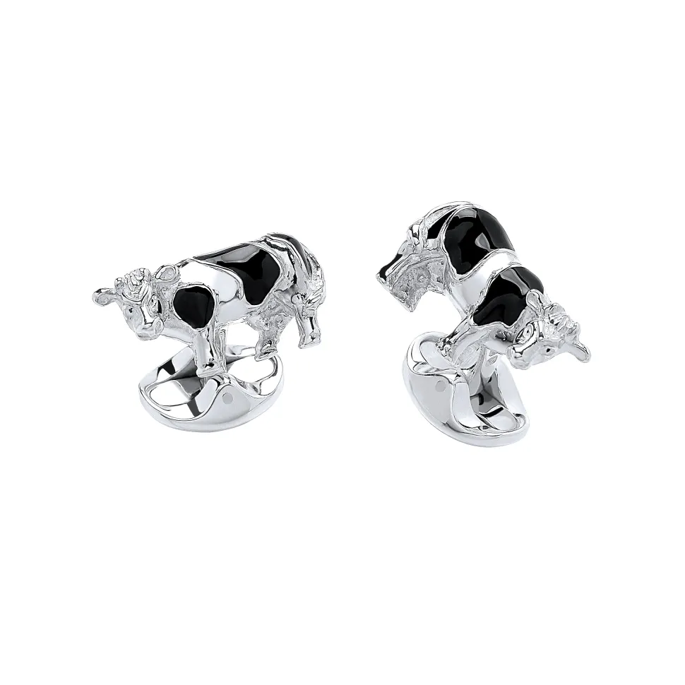 Sterling Silver Cow Cufflinks