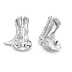 Sterling Silver Cowboy Boot Cufflinks