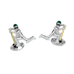Sterling Silver Cricket Cufflinks