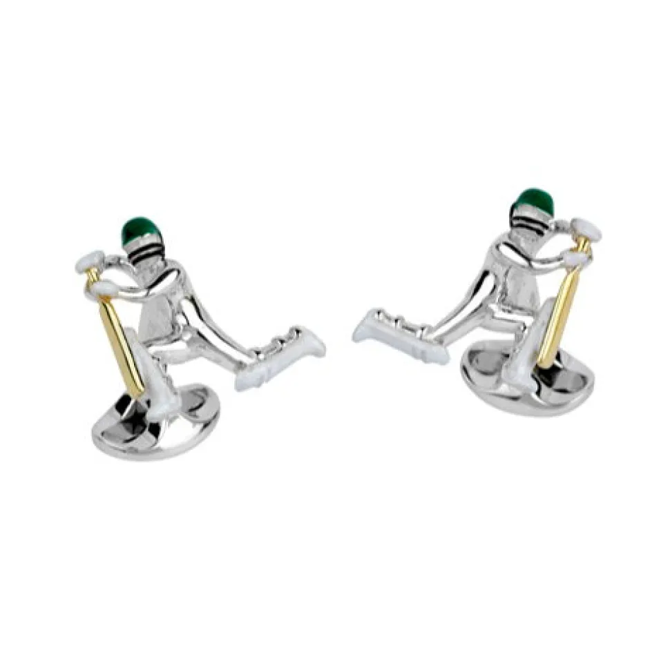 Sterling Silver Cricket Cufflinks