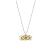 Sterling Silver Criss Cross Bar Enamel Yellow Pendant