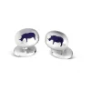Sterling Silver Cufflinks with Rhino Emblem
