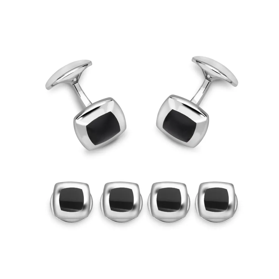 Sterling Silver Cushion Onyx Dress Set
