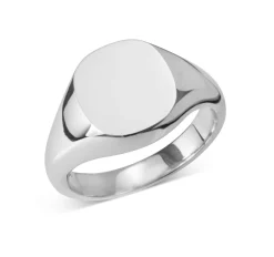 Sterling Silver Cushion Signet Ring (9x11mm)