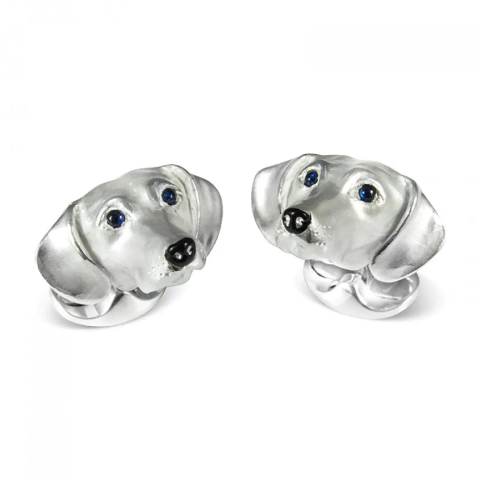 Sterling Silver Dachshund Dog Cufflinks