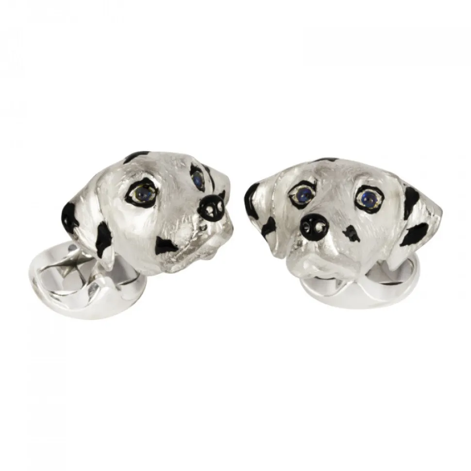 Sterling Silver Dalmatian Dog Cufflinks
