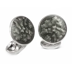 Sterling Silver Dark Grey Haze Enamel Dress Stud Set