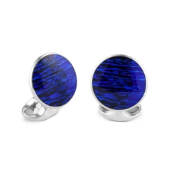 Sterling Silver Deep Blue And Black Cufflinks