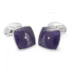 Sterling Silver Deep Purple Enamel Cufflinks