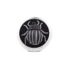 Sterling Silver Embroidered Black And Grey Bug Lapel Pin