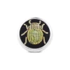 Sterling Silver Embroidered Green And Gold Bug Lapel Pin