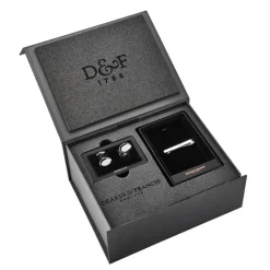 Sterling Silver Enamel Cufflinks and Tie Slide Set
