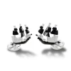 Sterling Silver Enamel Pirate Ship Cufflinks