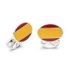 Sterling Silver Enamel Spanish Flag Cufflinks