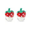 Sterling Silver Enamelled Strawberry Cufflinks