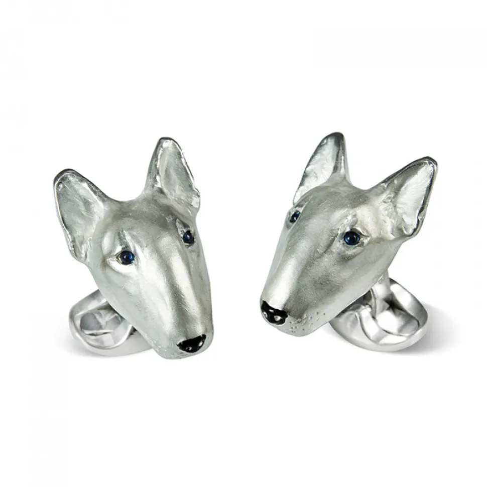 Sterling Silver English Bull Terrier Dog Cufflinks