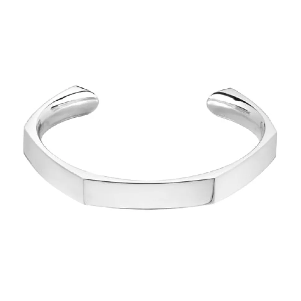 Sterling Silver Facetted Bangle