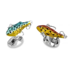 Sterling Silver Fish Bait Cufflinks