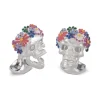 Sterling Silver Flower Headband Skull Cufflinks