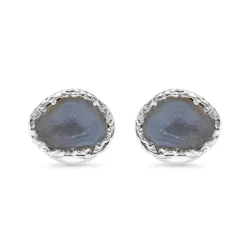 Sterling Silver Geode Cufflinks