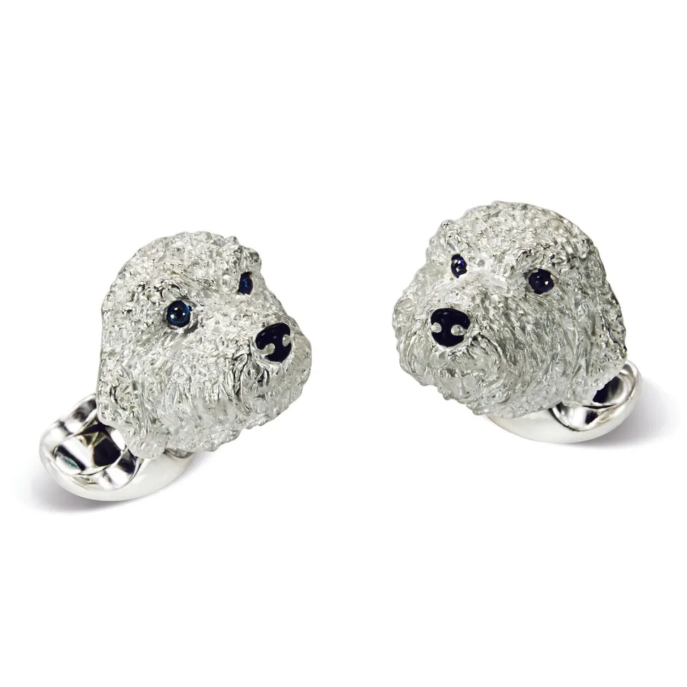 Sterling Silver Golden Doodle Cufflinks