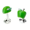 Sterling Silver Green Apple Cufflinks