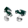 Sterling Silver Green Enamel 4x4 Cufflinks