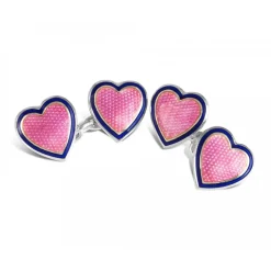 Sterling Silver Heart Cufflinks